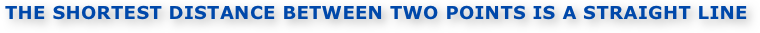 THE SHORTEST DISTANCE BETWEEN TWO POINTS IS A STRAIGHT LINE